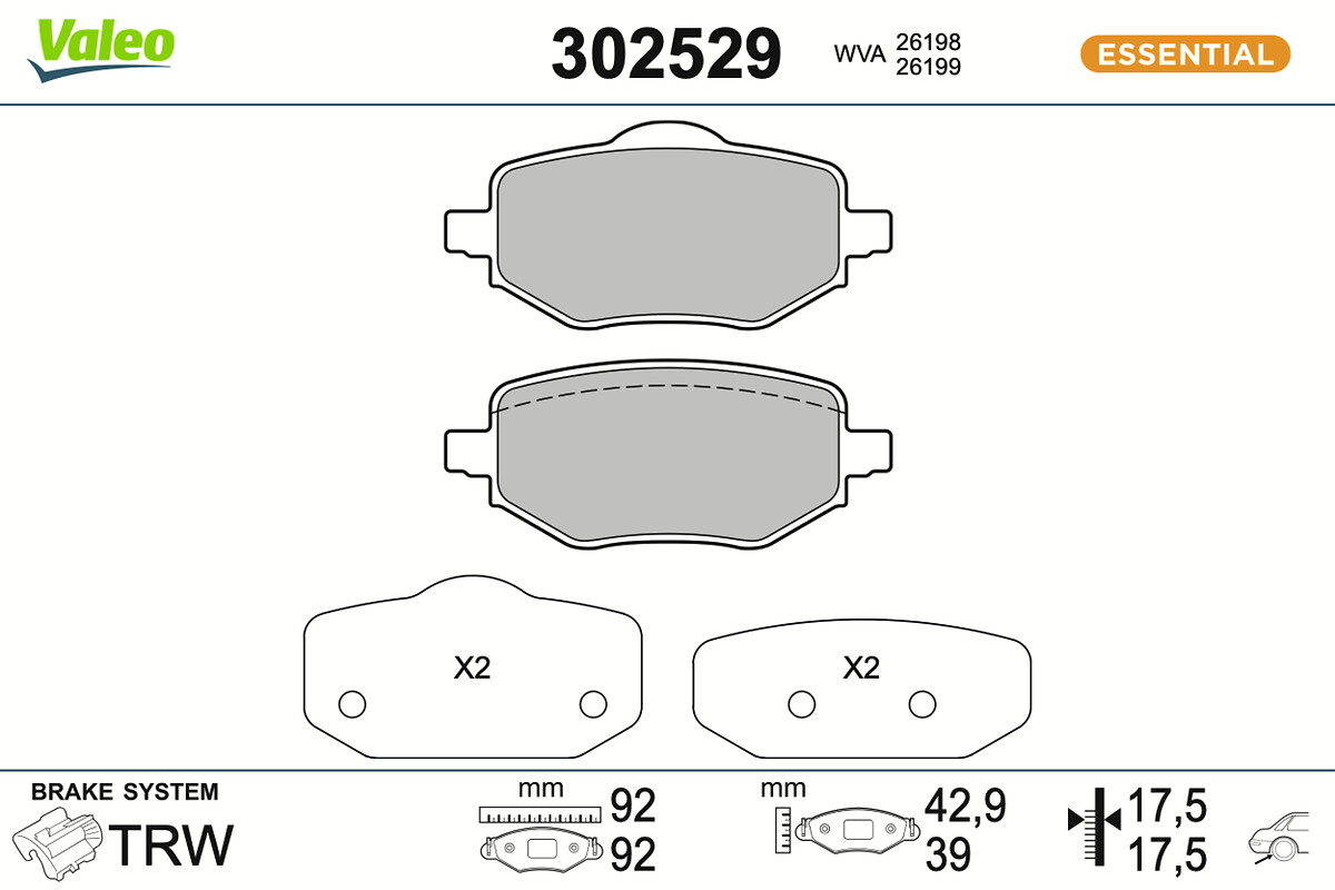 BRAKE PADS FIRST PEUGEOT 208 1.2 1.5D RR